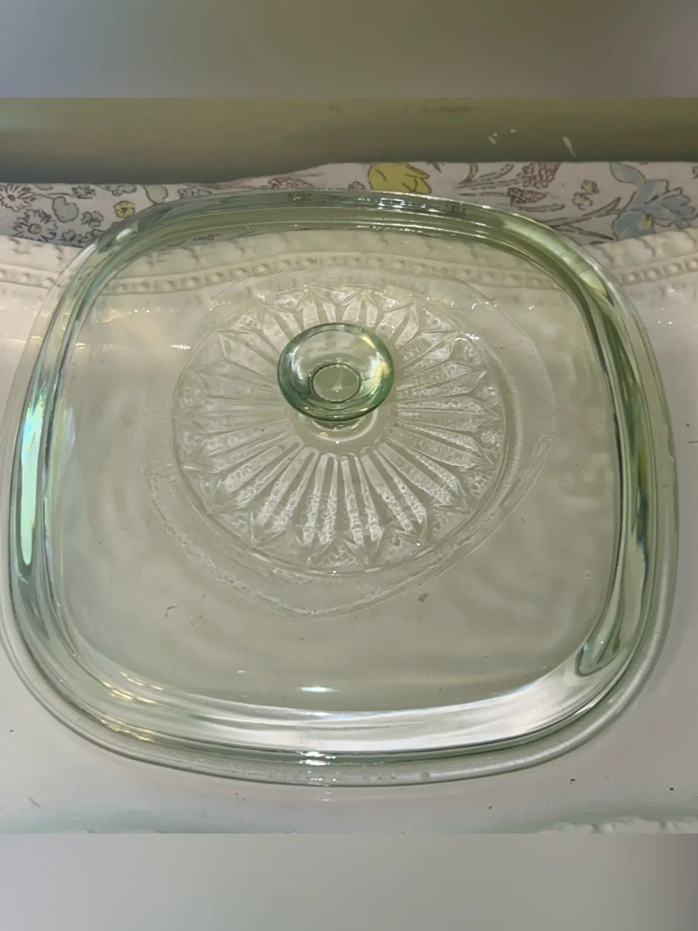 Pyrex square glass casserole lid A9C